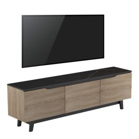 Έπιπλο τηλεόρασης Kasandra σε μαύρο μαρμάρου-sonoma απόχρωση 180x35x48.5εκ