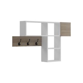 Κρεμάστρα τοίχου Wenia σε sonoma-λευκό 99.5x15x61εκ