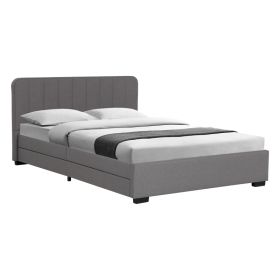 Κρεβάτι Veloty ύφασμα ανθρακί με συρτάρια 150x200εκ