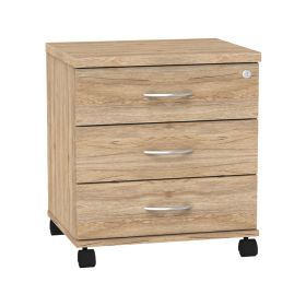 Συρταριέρα γραφείου τροχήλατη επαγγελματική Anze φυσικό μελαμίνης 48x38x53εκ