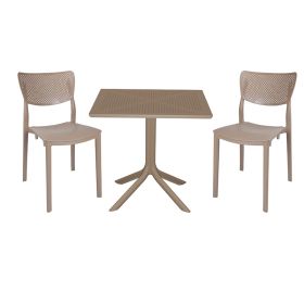 Τραπεζαρία Icon-Ignite σετ 3τεμ PP σε cappuccino απόχρωση