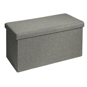 Σκαμπό-μπαούλο Greatness ύφασμα γκρι 76x38x38εκ