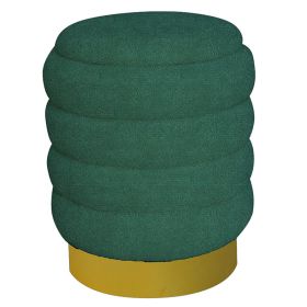 Σκαμπό-μπαούλο Dazzle βελούδο πετρόλ-χρυσό Φ36x44εκ