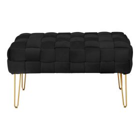 Σκαμπό Wenzo βελούδο σε μαύρη απόχρωση 82x43x46εκ