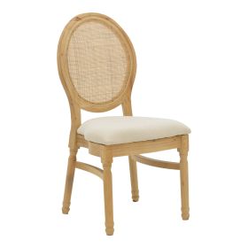 Καρέκλα Canco φυσικό rubberwood-φυσικό rattan 50x53x98εκ