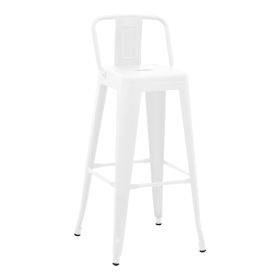 Σκαμπό μπαρ με πλάτη Utopia μέταλλο σε λευκή ματ απόχρωση 42x42x97εκ