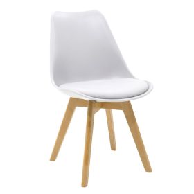 Καρέκλα Gaston PP-PU λευκό-φυσικό πόδι 48x55x83εκ