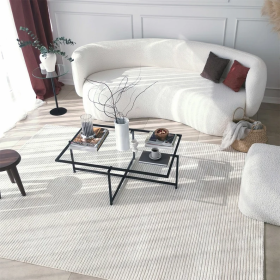 Τραπεζάκι σαλονιού Bartolome Μέταλλο/Γυαλί 94x64x35cm