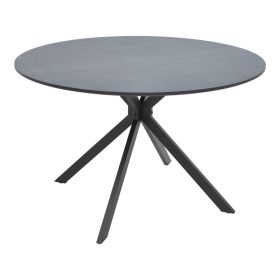 Τραπέζι Xuson mdf σε ανθρακί απόχρωση με πόδι μαύρο μέταλλο Φ120x75εκ