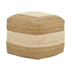 Σκαμπό-πουφ Sofian Inart μπεζ 100% γιούτα 40x40x35εκ