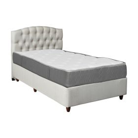 Κρεβάτι Lanse μονό με αποθηκευτικό χώρο κρεμ 120x200εκ