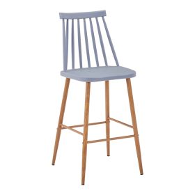 Σκαμπό μπαρ Aurora I pp σε γκρι απόχρωση-πόδι μεταλλικό φυσικό 42x47x99εκ