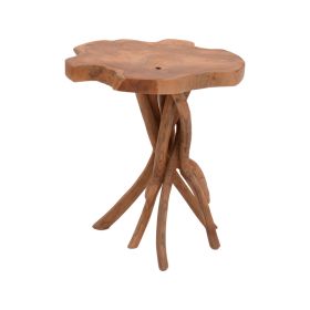 Βοηθητικό τραπέζι Ceniole teak ξύλο σε φυσική απόχρωση 44x42x40εκ