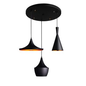 Φωτιστικό οροφής τρόφωτο Latren ΙΙ μαύρο-χρυσό μέταλλο 50x50x100εκ