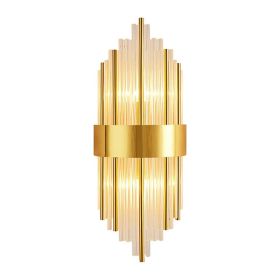 Φωτιστικό τοίχου-απλίκα Fenzy E14 μέταλλο χρυσό-λευκό Φ20x60εκ