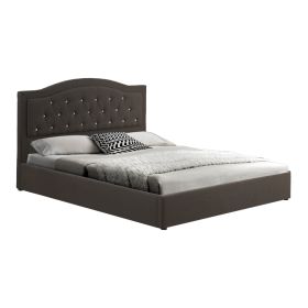 Κρεβάτι διπλό με αποθηκευτικό χώρο Majore ανθρακί ύφασμα 160x200εκ
