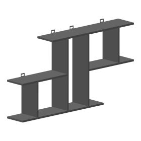 Ραφιέρα τοίχου Vertoura σε ανθρακί απόχρωση 116x18.5x60cm