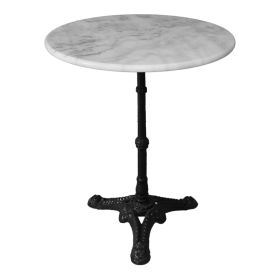 Τραπέζι μαρμάρινο Ancara μαντέμι σε λευκή-μαύρη απόχρωση Φ60x70.8εκ