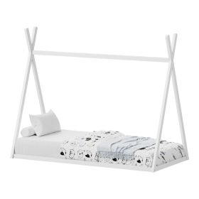 Παιδικό κρεβάτι Lilly τ. Montessori ξύλο πεύκου σε λευκή απόχρωση 90x190εκ