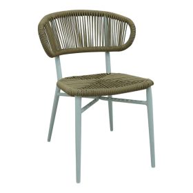 Καρέκλα αλουμινίου-pe rattan Agus στοιβαζόμενη σε λευκή απόχρωση 55x63x77εκ