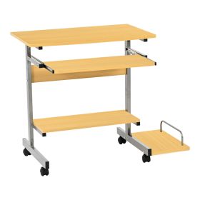 Γραφείο υπολογιστή Veronce σε φυσική απόχρωση με μεταλλικό σκελετό 89x47x71εκ