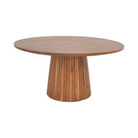 Τραπέζι σαλονιού Canicule ΙI μασίφ ξύλο ακακίας σε καρυδί απόχρωση Φ80x40εκ