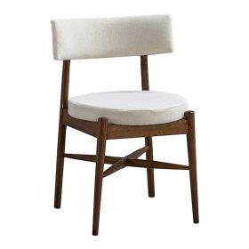 Καρέκλα Raudi rubberwood σε καρυδί-εκρού απόχρωση 45.5x45.5x81εκ