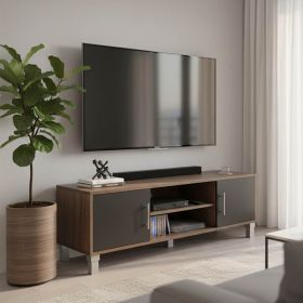 Έπιπλο τηλεόρασης Serank σε oak-ανθρακί απόχρωση 120x40x40εκ