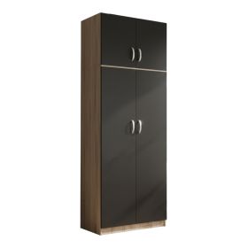 Ντουλάπα δίφυλλη και πατάρι Lego σε sonoma-ανθρακί απόχρωση 80x42x240εκ