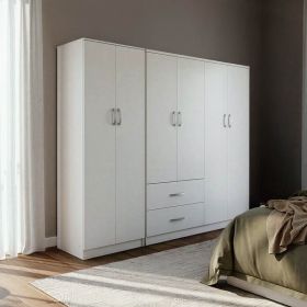 Ντουλάπα εξάφυλλη Lego Ι λευκή 200,5x42x180εκ