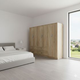 Ντουλάπα εξάφυλλη Lego sonoma 240x42x180εκ