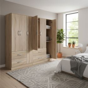 Ντουλάπα εξάφυλλη Lego sonoma 180x42x180εκ