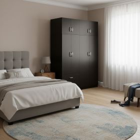 Ντουλάπα εξάφυλλη με πατάρι Lego wenge 240x42x240εκ