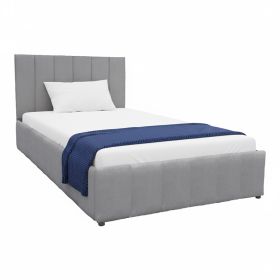 Κρεβάτι Snuggle με αποθηκευτικό χώρο βελούδο γκρι 120x200εκ
