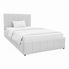 Κρεβάτι Snuggle με αποθηκευτικό χώρο ύφασμα γκρι 120x200εκ