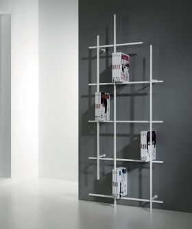 Βιβλιοθήκη Sirius Μεταλλική Λευκή 77x15x187cm