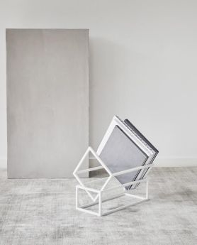 Σταντ Sirius Μεταλλικό Λευκό 38x27x32cm