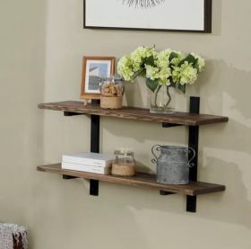 Ράφι Τοίχου Verona Μέταλλο/Μασίφ Ξύλο 70x20x50cm