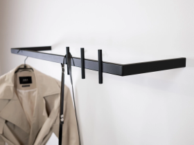 Κρεμάστρα Τοίχου Barak Μαύρη Μεταλλική 100x25x10cm