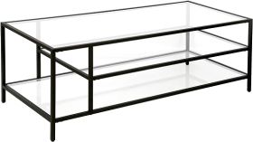 Τραπεζάκι σαλονιού Bartolome Μέταλλο/Γυαλί 120x50x45cm
