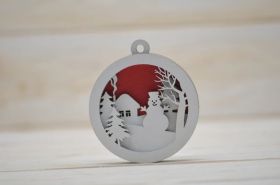 Χριστουγεννιάτικο Στολίδι Xmasfest Ξύλινο Χιονάνθρωπος Φ10cm