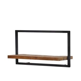 Ράφι Τοίχου Verona Μέταλλο/Μασίφ Ξύλο 65x25x35cm