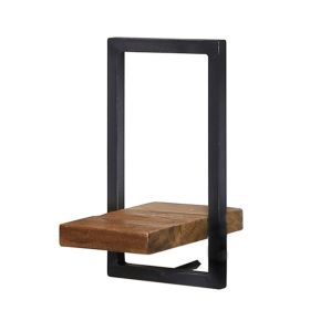 Ράφι Τοίχου Verona Μέταλλο/Μασίφ Ξύλο 20x25x35cm