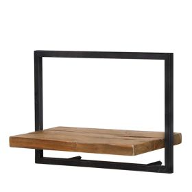 Ράφι Τοίχου Verona Μέταλλο-Μασίφ Ξύλο 50x25x35cm