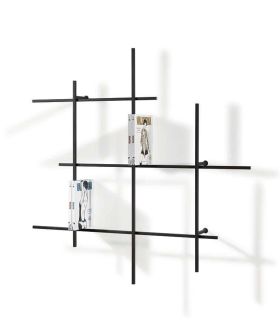 Βιβλιοθήκη Sirius Μεταλλική Μαύρη 130x15x130cm